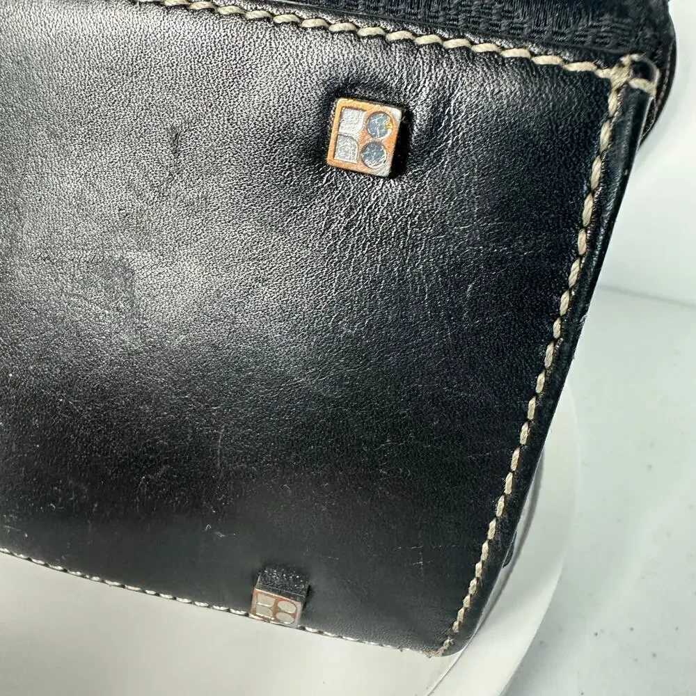 Kate Spade Bag Vintage Tote Shoulder Bag Nylon Fabric Leather Black